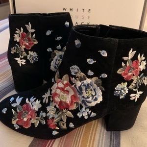 WHBM Embroidered Ankle Boots